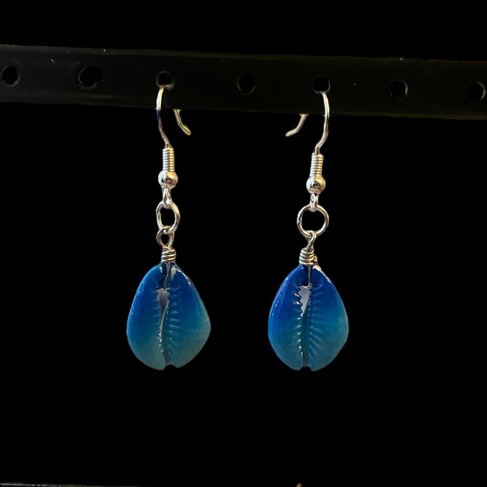 3 for $15 blue puka shell earrings